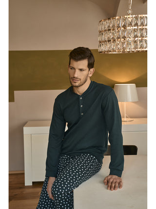 Caldo pigiama lungo in puro cotone