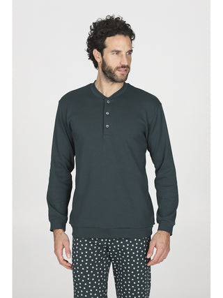 Caldo pigiama lungo in puro cotone