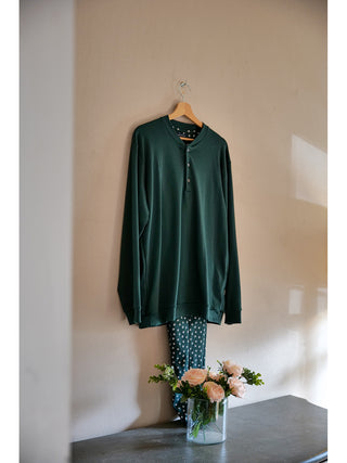 Caldo pigiama lungo in puro cotone