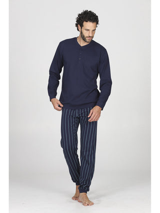 Pigiama lungo in fresco jersey di puro cotone