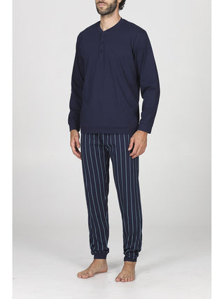 Pigiama lungo in fresco jersey di puro cotone