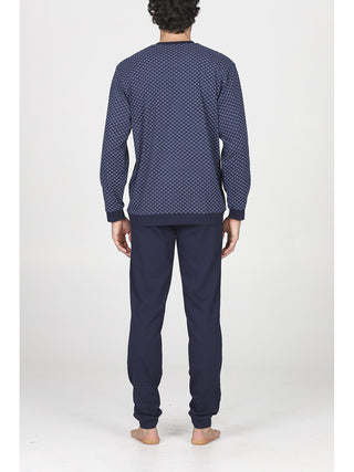 Pigiama lungo uomo stampa geometrica