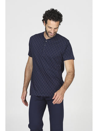 Pigiama lungo manica corta in fresco jersey 100% cotone