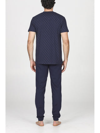 Pigiama lungo manica corta in fresco jersey 100% cotone