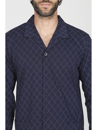 Pigiama lungo cardigan in fresco jersey 100% cotone