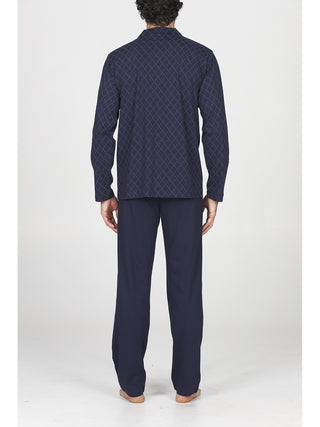 Pigiama lungo cardigan in fresco jersey 100% cotone