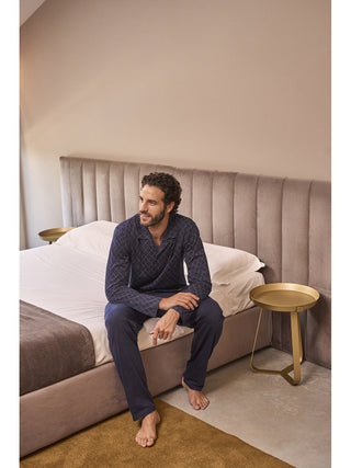 Pigiama lungo cardigan in fresco jersey 100% cotone