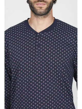 Fresco pigiama lungo in jersey di puro cotone