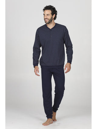 Fresco pigiama lungo in jersey di puro cotone