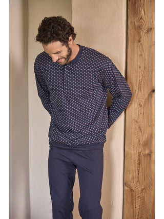 Fresco pigiama lungo in jersey di puro cotone