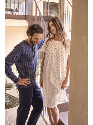 Fresco pigiama lungo in jersey di puro cotone