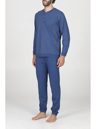 Pigiama lungo serafino in puro cotone