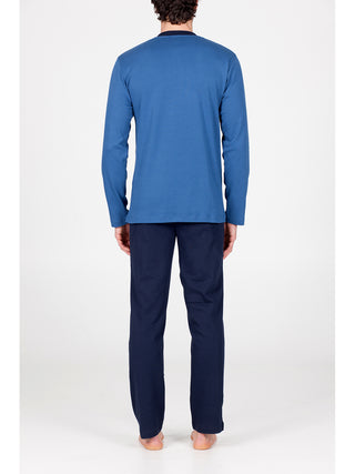 Pigiama in morbido interlock di puro cotone annav/blu Alpina
