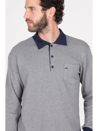 Pigiama in morbido interlock di puro cotone Grigio Blu Alpina