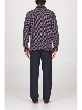 Pigiama con colletto in caldo cotone jacquard Cravatta Alpina