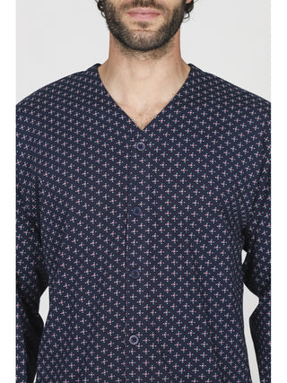 Pigiama lungo cardigan in puro cotone