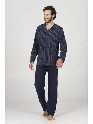 Pigiama lungo cardigan in puro cotone