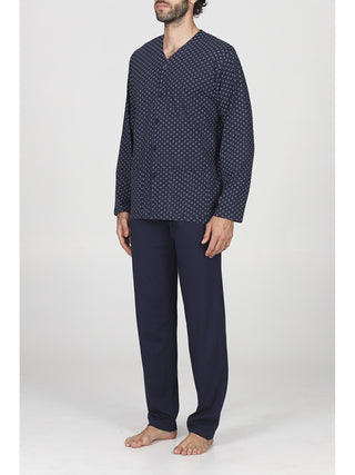 Pigiama lungo cardigan in puro cotone