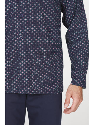 Pigiama lungo cardigan in puro cotone