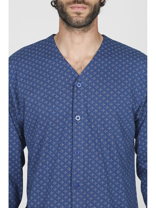 Fresco pigiama cardigan lungo in puro cotone