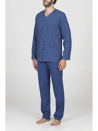 Fresco pigiama cardigan lungo in puro cotone