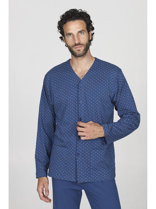 Fresco pigiama cardigan lungo in puro cotone