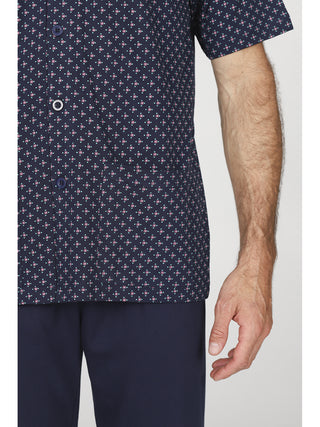 Fresco pigiama cardigan 3 pezzi in jersey di puro cotone