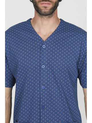 Fresco pigiama cardigan 3 pezzi in jersey di puro cotone