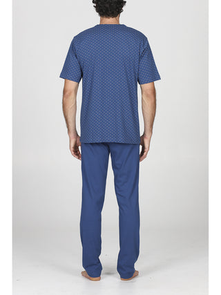 Fresco pigiama cardigan 3 pezzi in jersey di puro cotone