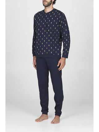 Fresco pigiama lungo con stampa birre