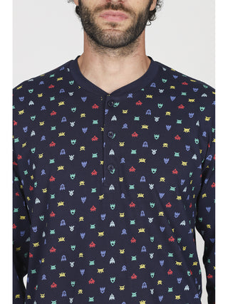 Fresco pigiama corto in 100% cotone stampa videogame