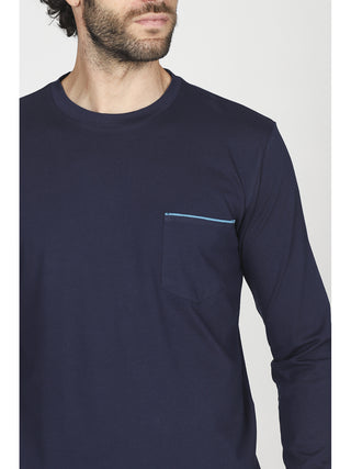 Pigiama lungo con coulisse in 100% cotone