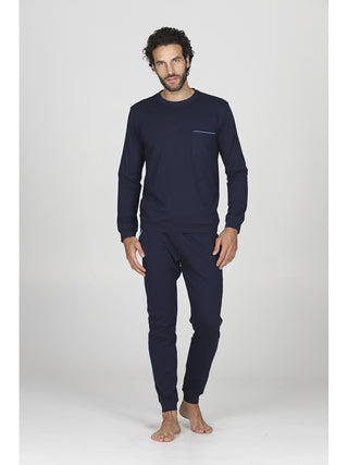 Pigiama lungo con coulisse in 100% cotone