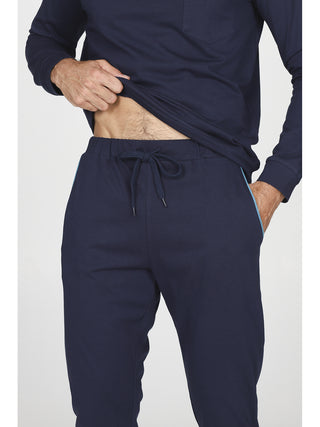 Pigiama lungo con coulisse in 100% cotone