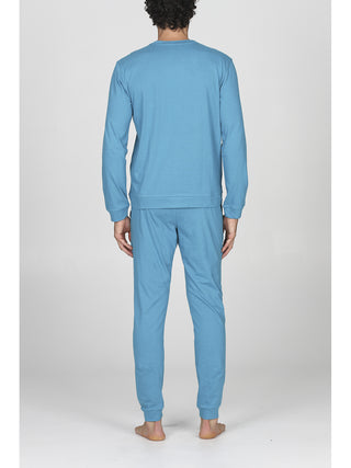 Pigiama lungo con coulisse in 100% cotone