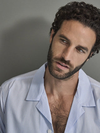 Pigiama lungo in popeline di puro cotone