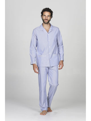 Pigiama lungo in popeline di puro cotone