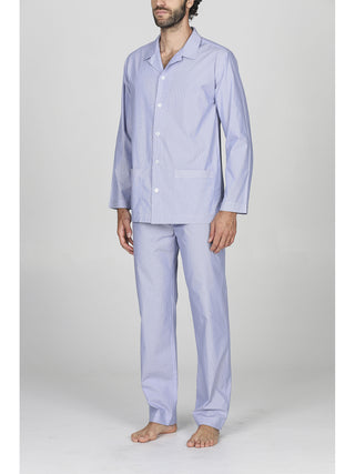 Pigiama lungo in popeline di puro cotone