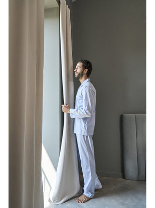 Pigiama lungo in popeline di puro cotone