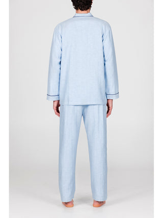 Pigiama in morbida flanella di puro cotone Azzurro Alpina