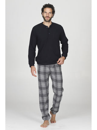 Caldo pigiama in cotone jacquard
