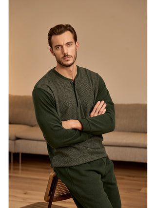 Pigiama invernale in cotone jacquard