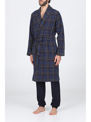 Vestaglia in caldo cotone jacquard Scoz.blu Alpina