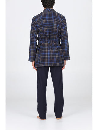 Giacca da camera in caldo cotone jacquard Scoz.blu Alpina