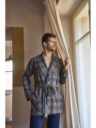 Calda giacca da camera in fantasia scozzese