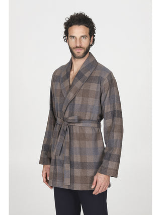 Calda giacca da camera in fantasia scozzese