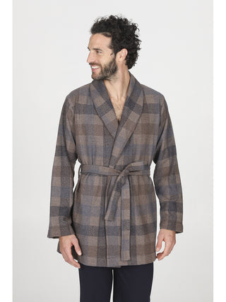 Calda giacca da camera in fantasia scozzese