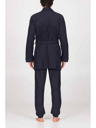 Giacca da camera in caldo cotone punto milano Blu Alpina