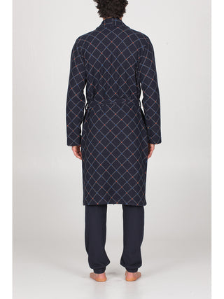 Vestaglia sciallata in caldo cotone jacquard Rombo Alpina