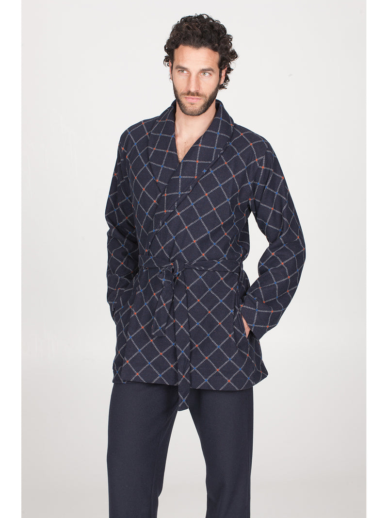 Giacca da camera sciallata in caldo cotone jacquard
